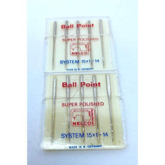 10 Sewing Machine Needles Ballpoint GERMAN NELCO 15 X 1 -14 - Picture 5 of 7